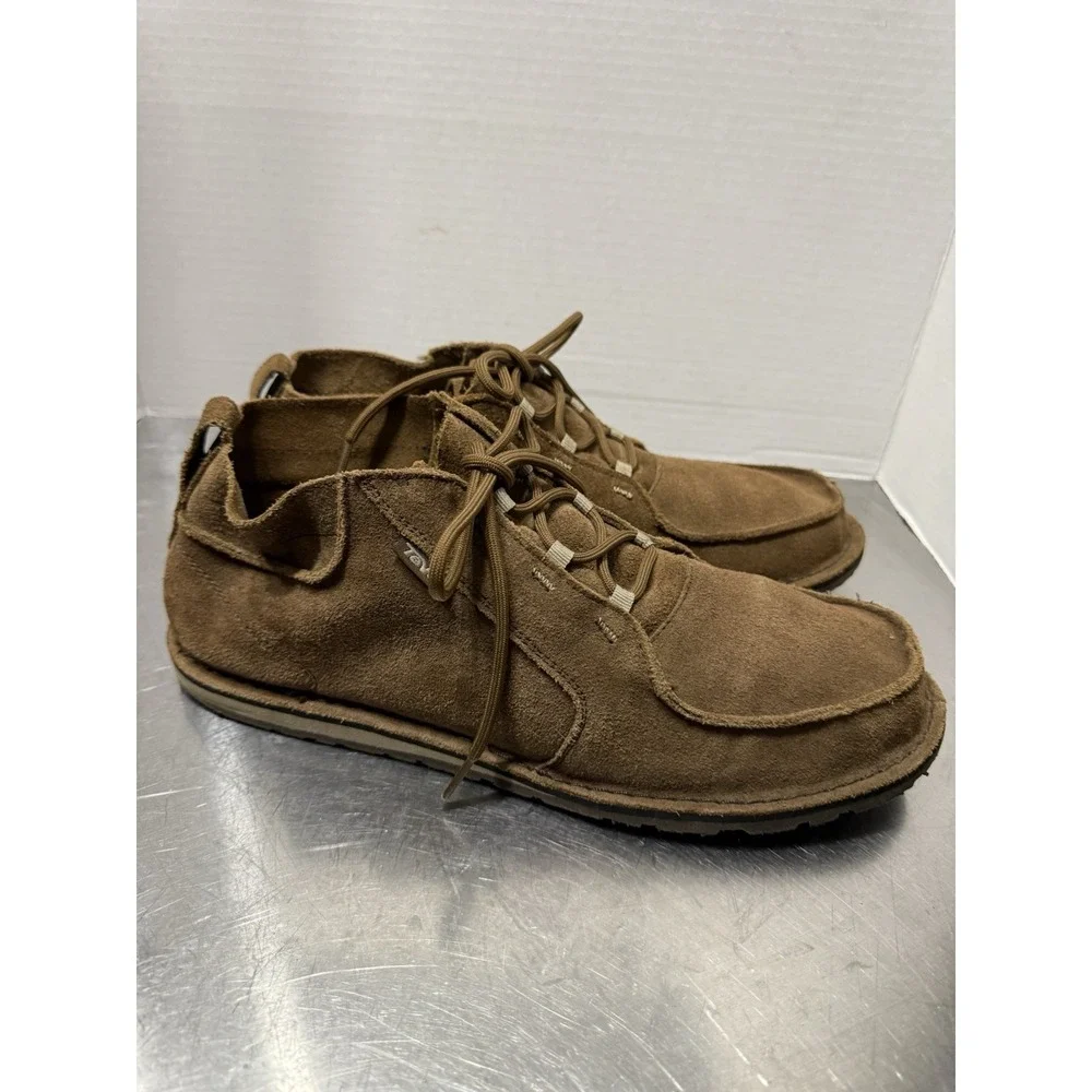 Teva ReEmber Suede Moc Shoes Men's US 12 UK 11 Brown Slip On Lace Comfort